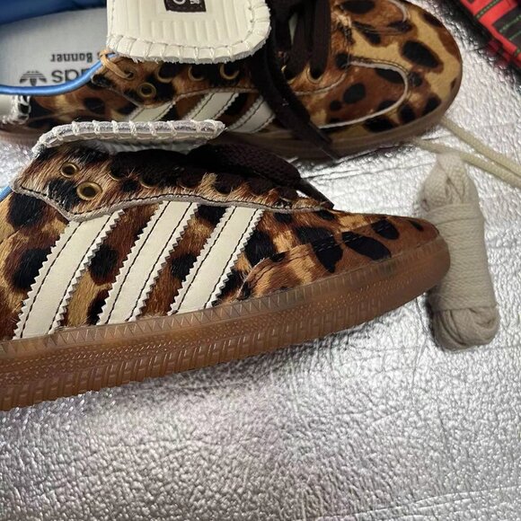 adidas Samba Pony Samba Pony Wales Bonner Leopard Womens Sneakers Brown - Picture 6 of 7